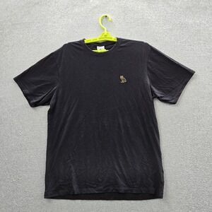 October's Very Own Men Shirt‎ M Black Embroidered Owl Drake Logo Short Sleeve